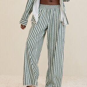 NWT Aerie Green, Navy and White Striped Women's Pajama Pants